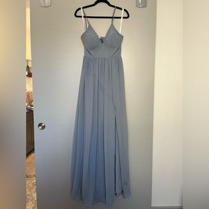 Azazie Aaida Dusty Blue bridesmaid dress; Size A4